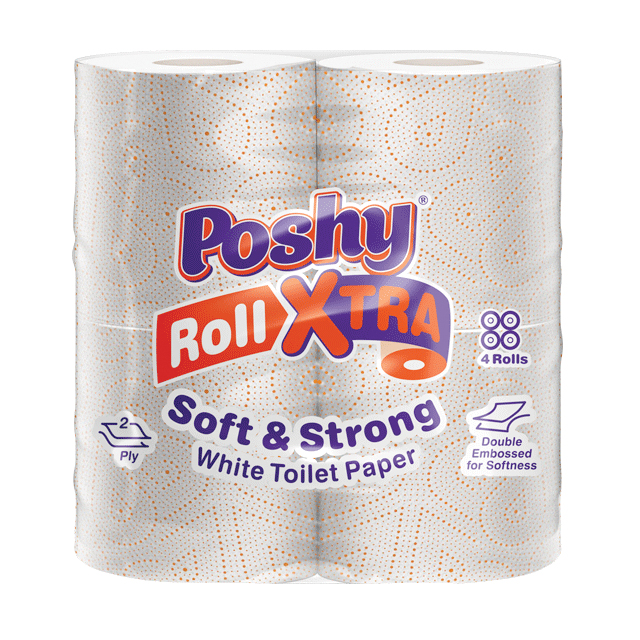 Poshy Roll Xtra 2 Ply 4-Pack White